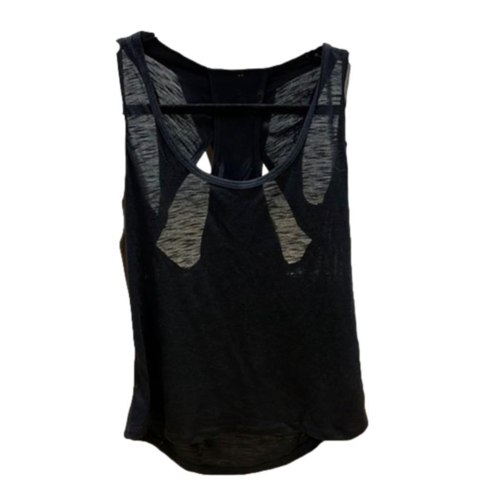 Black Athletic Tank Top Workout Fitness Yoga Shirt Small